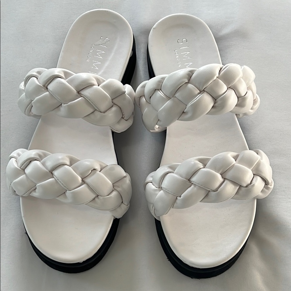 Simmi London White Double Braided Sandals